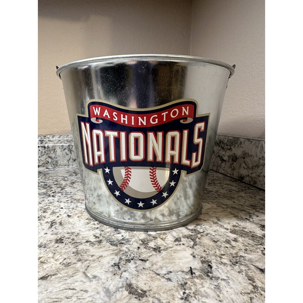 MLB DC Washington Nat’ls Galvanized Metal Pail, 9.5x7